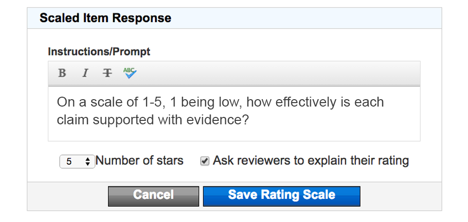 Adding a Rating Scape