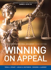 Cover of _Winning on Appeal_ text book shows Lady Justice with scales